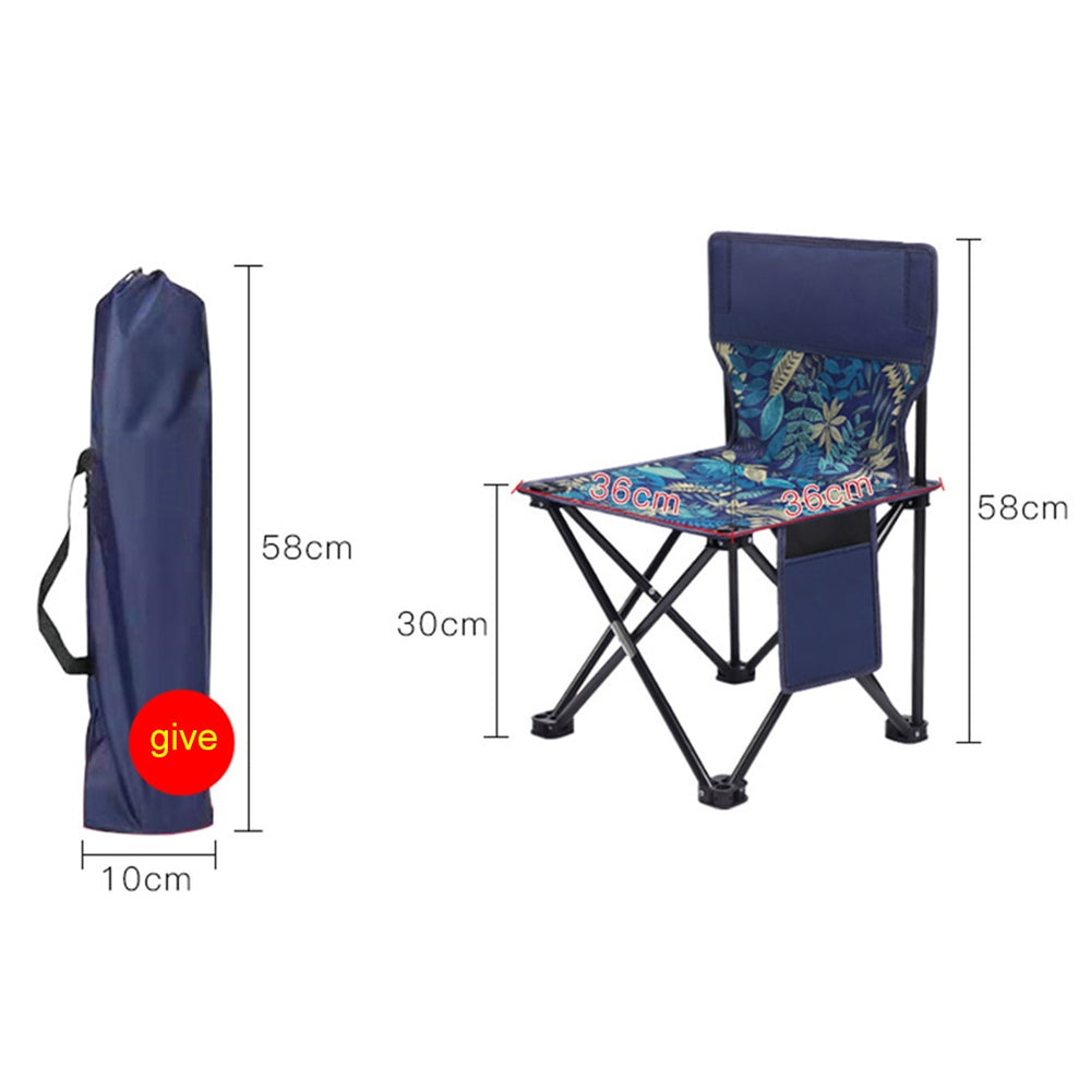 Outdoor Foldable Chair with Back Support and Side Pocket