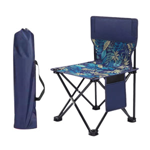 Outdoor Foldable Chair with Back Support and Side Pocket