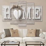 5 Pieces of Home Letters and a Heart Wall Decor