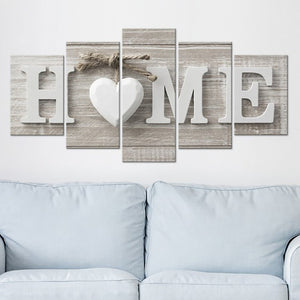 5 Pieces of Home Letters and a Heart Wall Decor