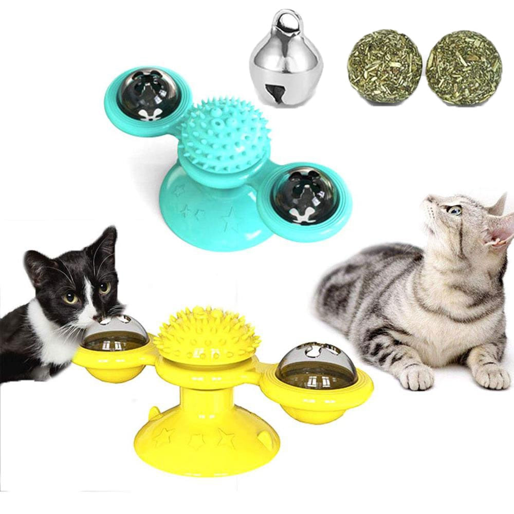 Interactive Rotating Pet Toy with Food Treat Dispenser for Cats Kittens Dogs Puppies