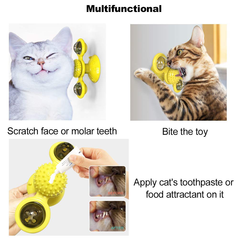 Interactive Rotating Pet Toy with Food Treat Dispenser for Cats Kittens Dogs Puppies