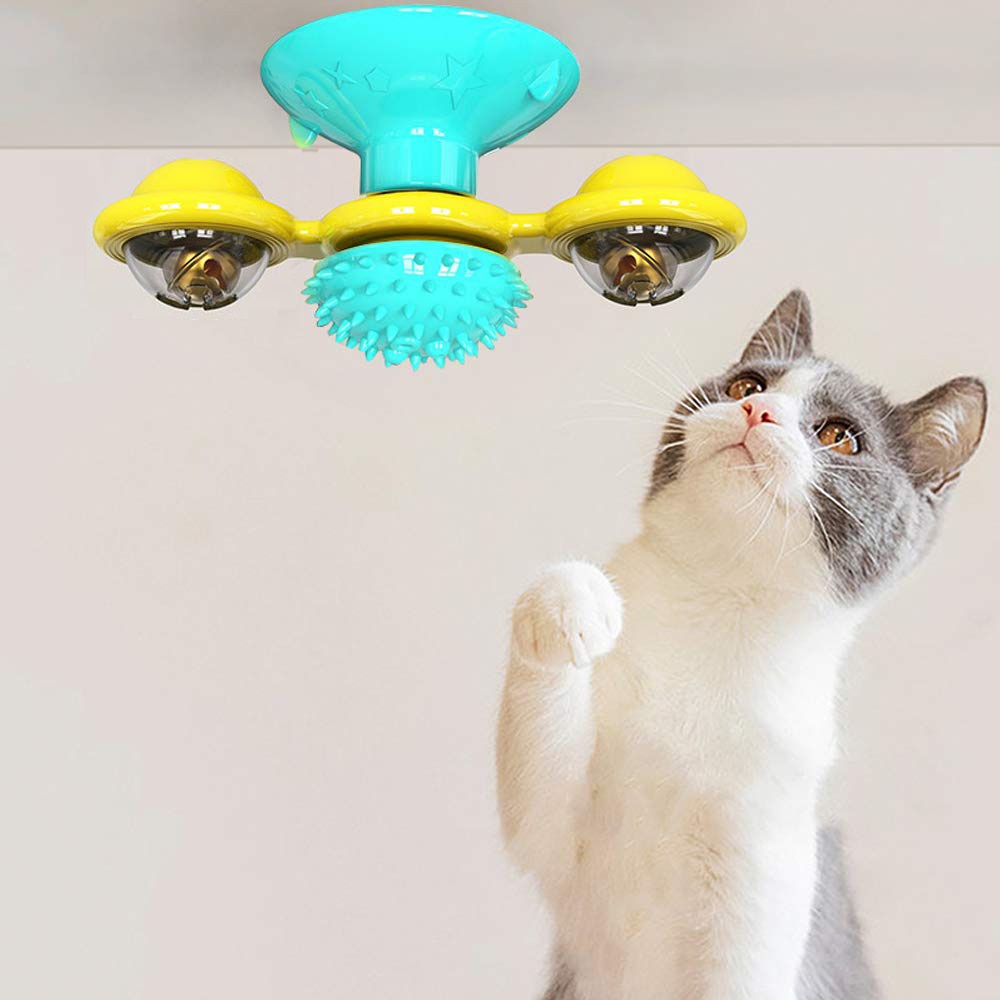 Interactive Rotating Pet Toy with Food Treat Dispenser for Cats Kittens Dogs Puppies