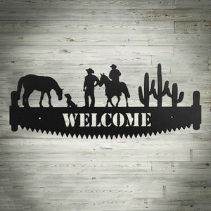 Welcome Sign Hand Saw Metal Wall Art Decor