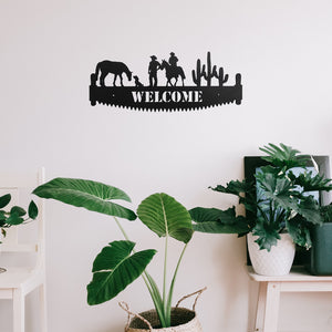 Welcome Sign Hand Saw Metal Wall Art Decor