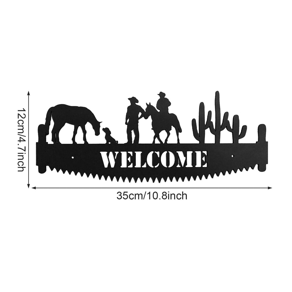 Welcome Sign Hand Saw Metal Wall Art Decor