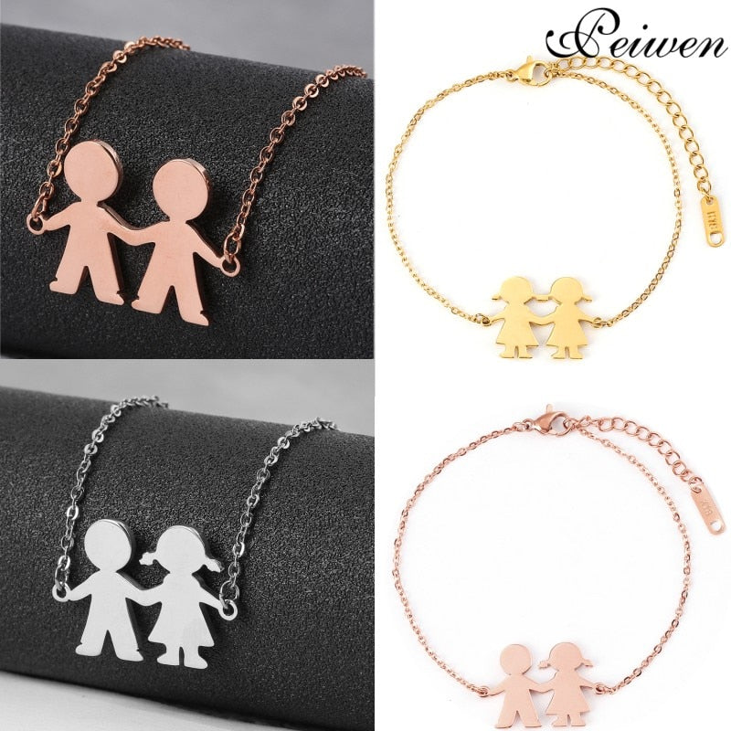 Personalized Names Engraved Bracelet for Couple Women Men