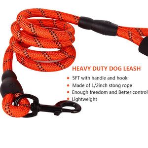 Heavy Duty Dog Leash 5' (1.5m) Reflective Dog Leash with Padded Handle for Medium Large Dog